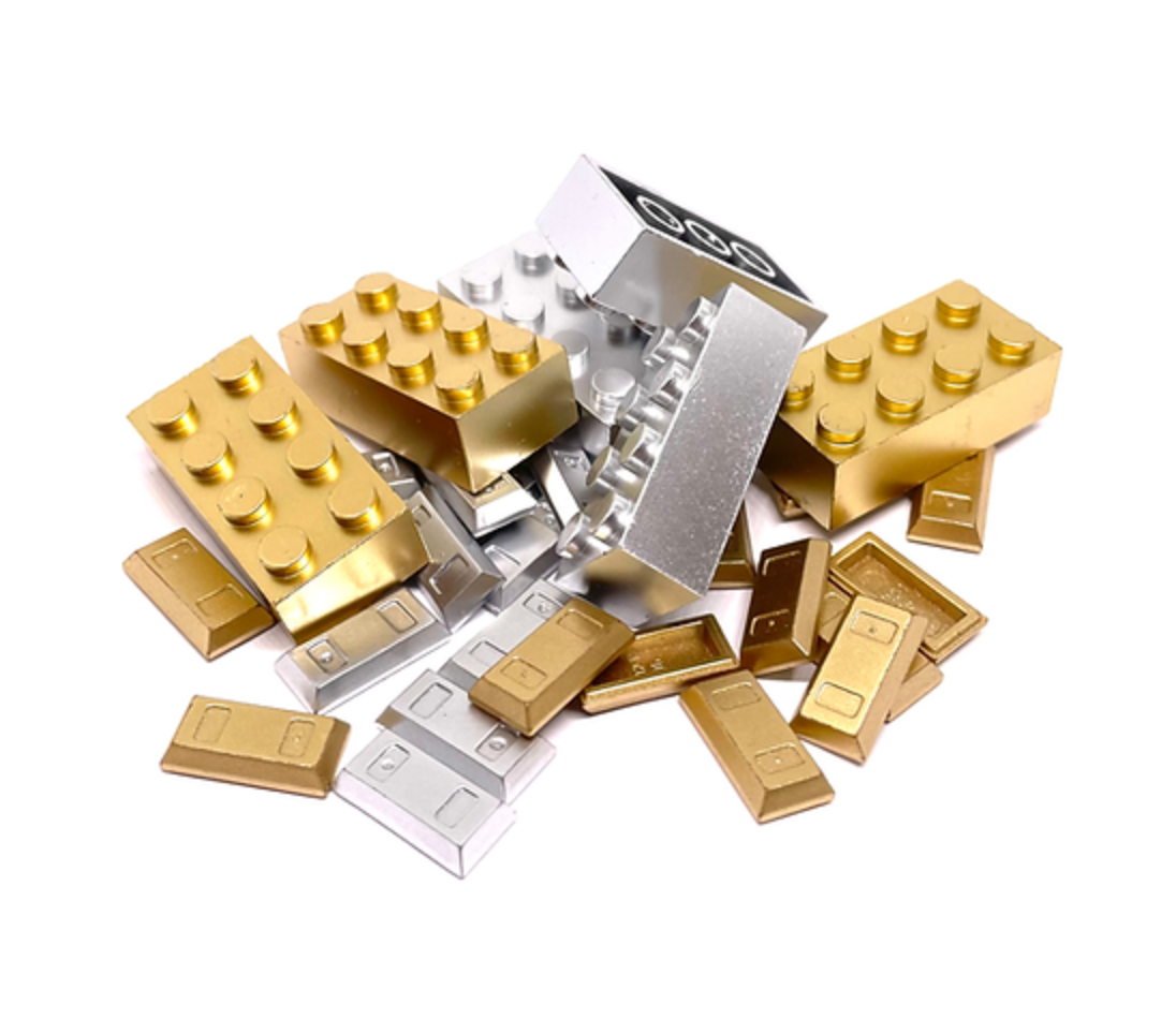 Exclusive Golden & Silver Bricks | 3001 | 99563 | Fully compatible