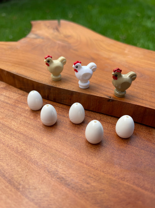 8 pcs | 3 chicken + 5 eggs | Easter Set | Fully compatible